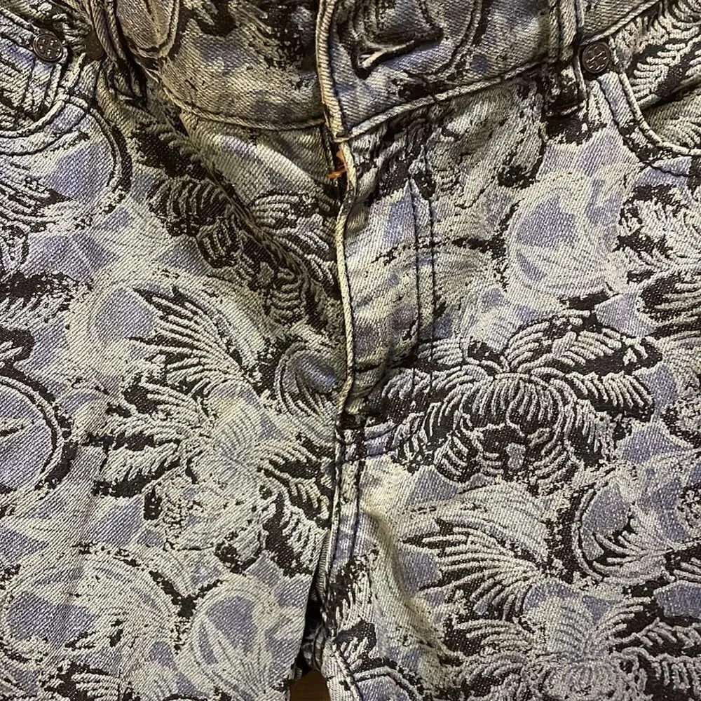 TORY Burch Ivy Super Skinny blue paisley jeans